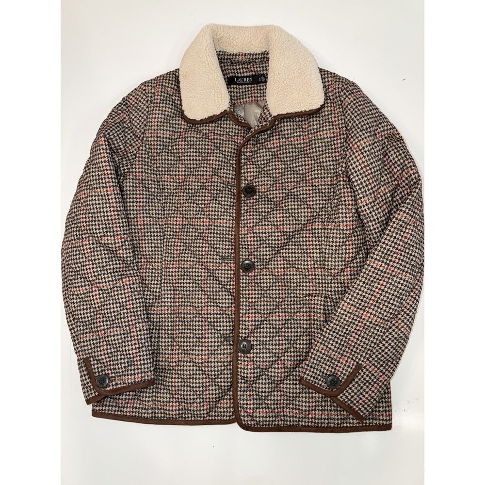 LAUREN RALPH LAUREN BEIGE QUILTED COAT JACKET SIZE S